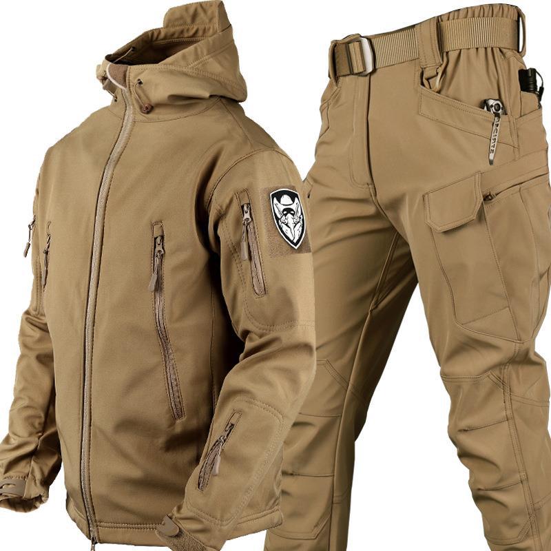 Conjunto de Chaqueta de Camuflaje Cálida de Piel de Tiburón para Exteriores