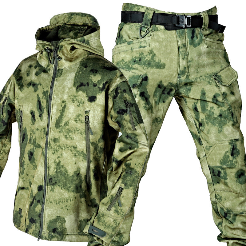 Conjunto de Chaqueta de Camuflaje Cálida de Piel de Tiburón para Exteriores