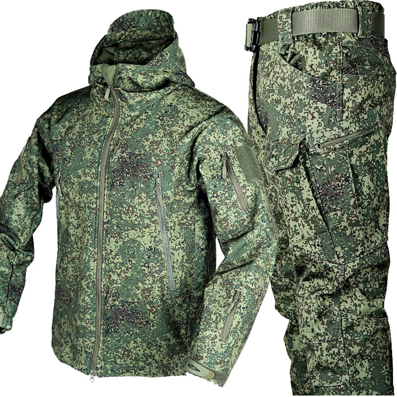 Conjunto de Chaqueta de Camuflaje Cálida de Piel de Tiburón para Exteriores